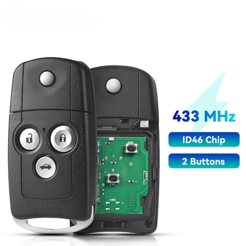 KEYYOU 3-кнопочный дистанционный ключ от автомобиля для Honda Accord 2008-2012, старый Civic 433 МГц с чипом ID46 PCF7936, складной ключ управления