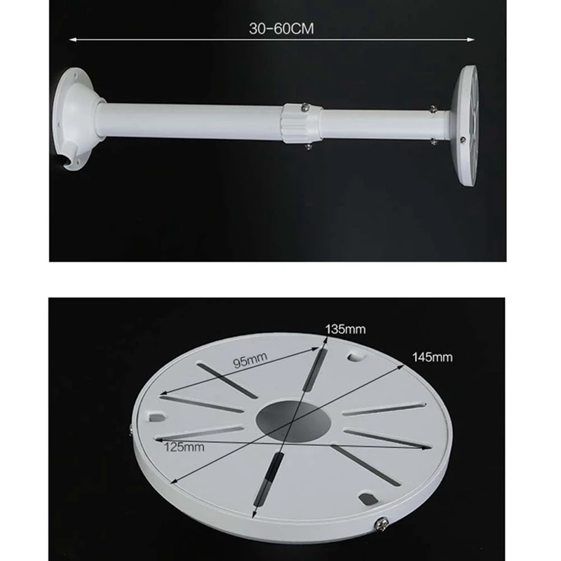 監視ドームブラケット、多機能および便利なカメラハンガー、アルミニウム伸縮式、耐久性があり、取り付けが簡単、30-60