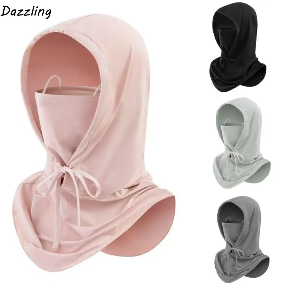 

Breathable Adjustable Balaclava Face Cover UV Protection Elastic Ice Silk Mask Solid Color Dustproof UV Protection Veil Unisex