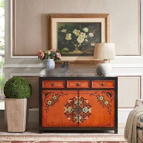 

Окрашенный настенный шкаф для обуви в европейском стиле в стиле ретро, вилла, лестница, домашний входной шкаф