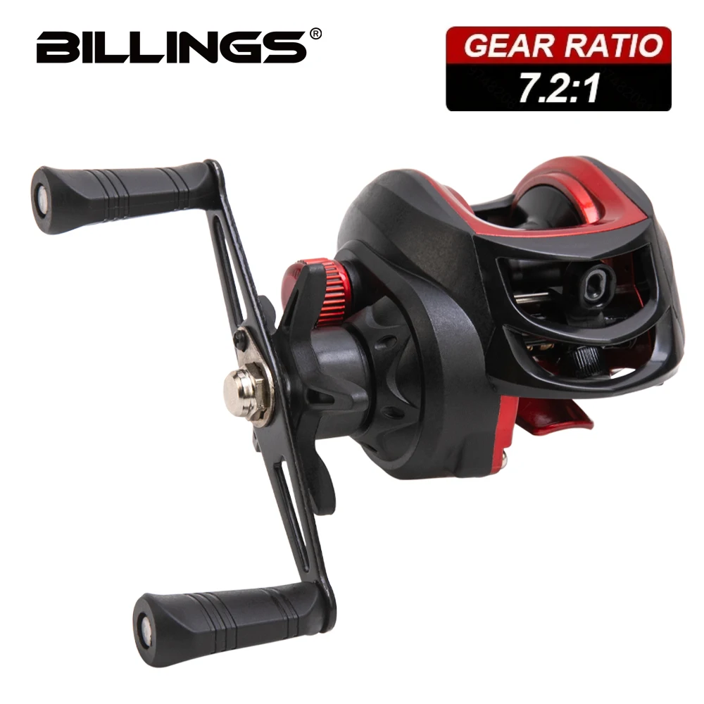 BILLINGS Baitcasting Reel BR Series,7.2:1 Gear Ratio 18+1BB,18LB Max Drag,Shallow Spool,Baitcasting Reel,For Freshwater Saltwate