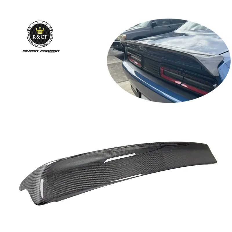 

For 2015-23 Dodge Challenger SRT Hellcat Red Eye Style Carbon Fiber Rear Deck Lid Spoiler W/Camera Hole