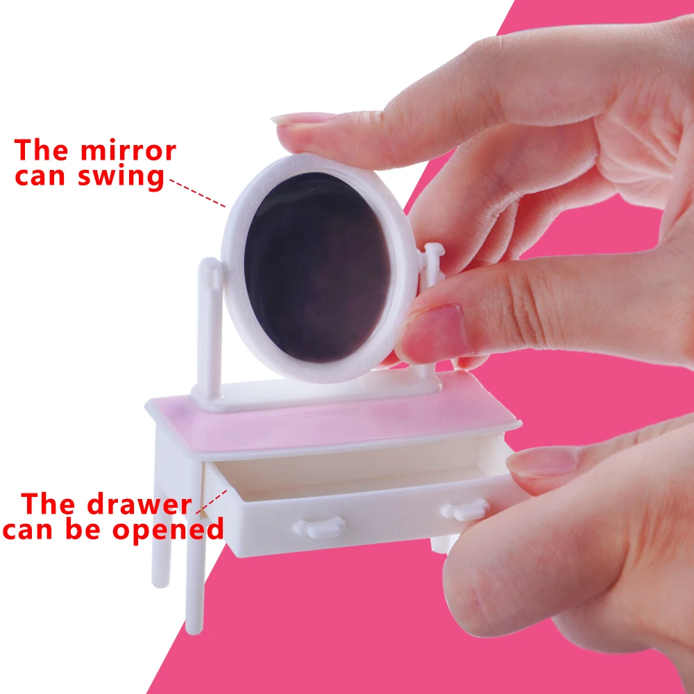 SENGTONGLE-T01 Schlafzimmer-Set, Puppenhaus, Miniaturmöbel, Rollenspiel, Puppenhaus-Zubehör für Jungen und Mädchen, Geschenke