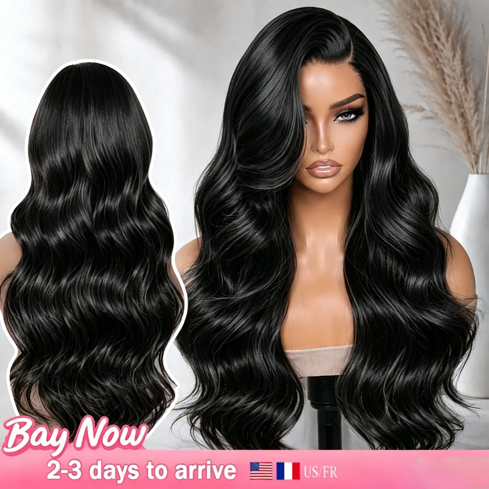 40 Inch Body Wave Human Hair Wigs 13x4 13X6 Hd Lace Frontal Wigs Human Hair 210 Density Natural Black Pre Plucked Brazilian Wigs For Women