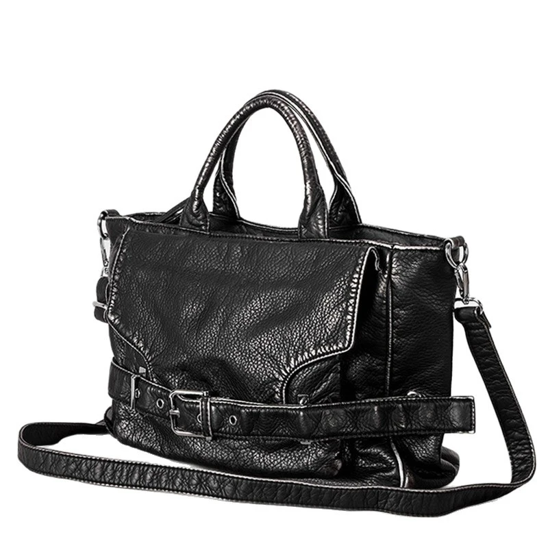 

Vintage Women's Tote Bag Buckle-designed Luxury Lychee Pattern Shoulder Bag Large Capacity Multi-layer Zipper Crossbody Shop Bag