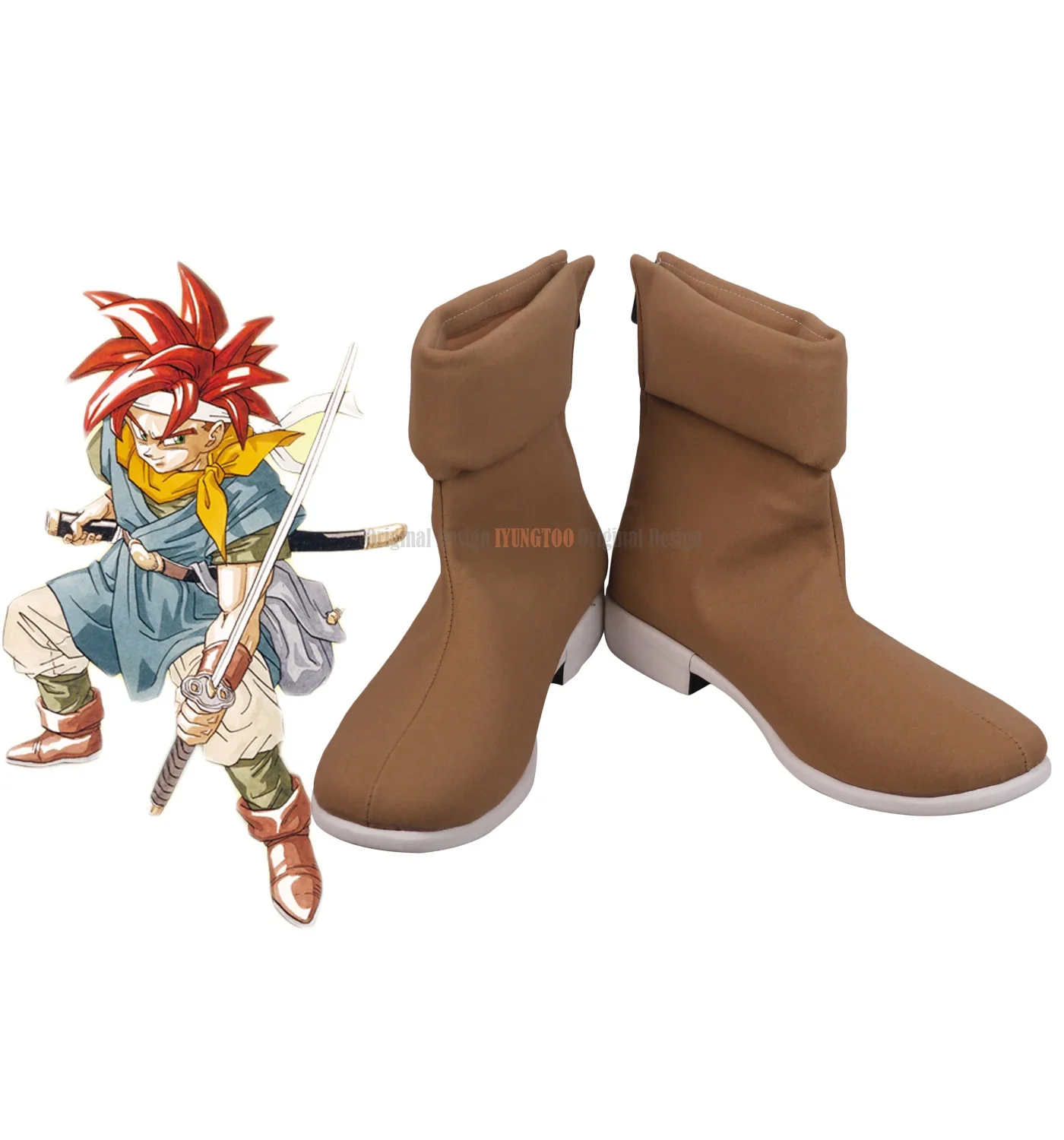 

Cron Shoes Cosplay Chrono Trigger Cron Cosplay Boots Brown Shoes Custom Made