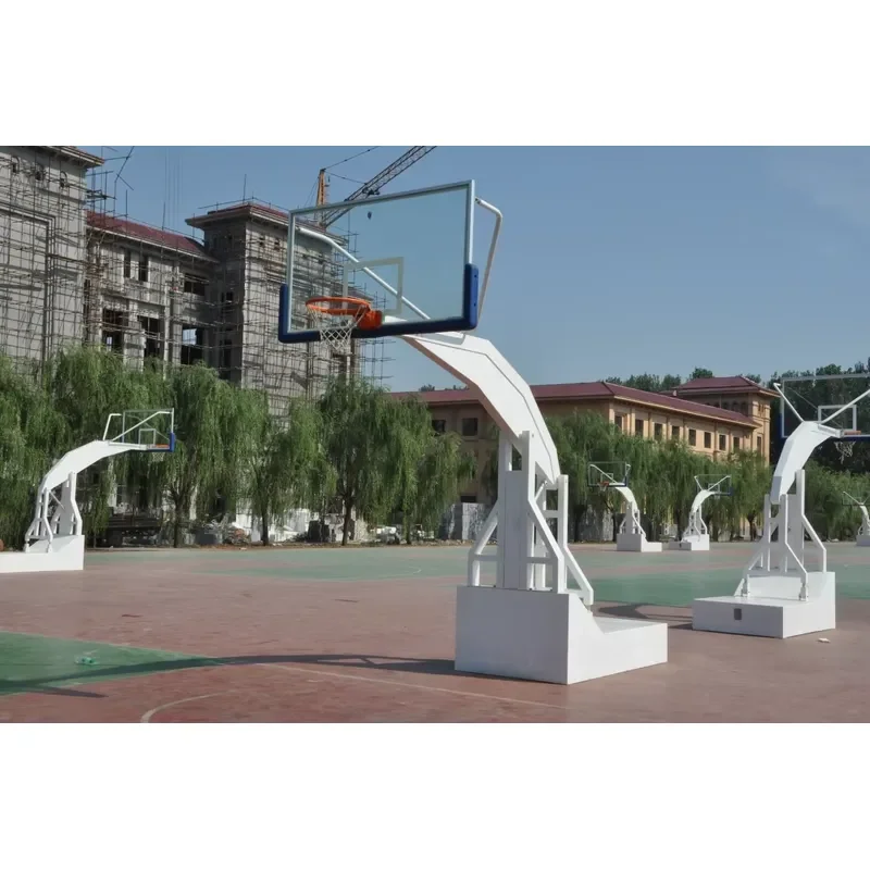 Factory Direct Hot Selling Tempered Glass Foldable Hydraulic Basketball Stand System  Heavy Professional Basketball