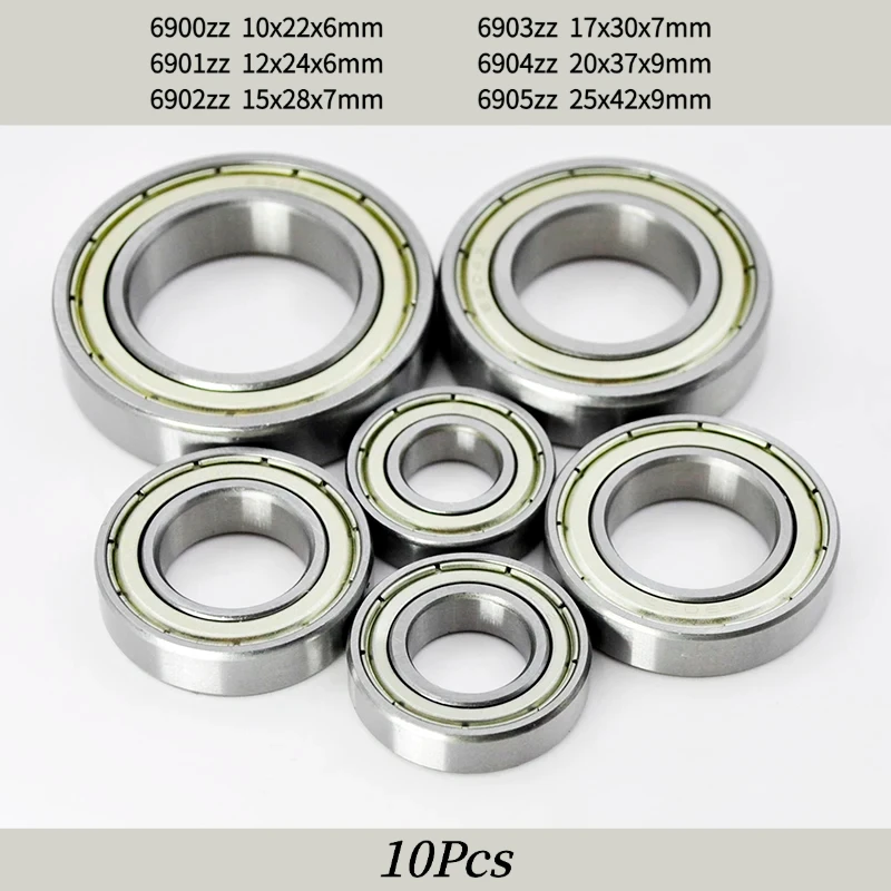 10pcs 6900 6901 6902 6903 6904 6905 ZZ 2Z Bearing 6900Z 6901Z 6902Z 6903Z 6904Z Deep Groove Ball Bearings