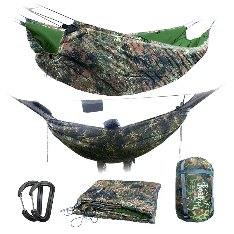 Winter Ready Hammock Shelter, Integrated Waterproof Shell, Mosquito Net & Heat Pad for Cold Weather Camping & Hiking
