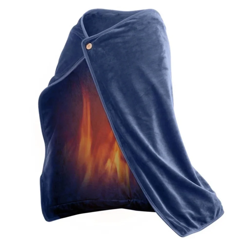 Heated Shawl Pad Electric Blanket with USB Power for Warm Knee Wrap Soft Flannel Fabric and Carbon Fiber Heating Element