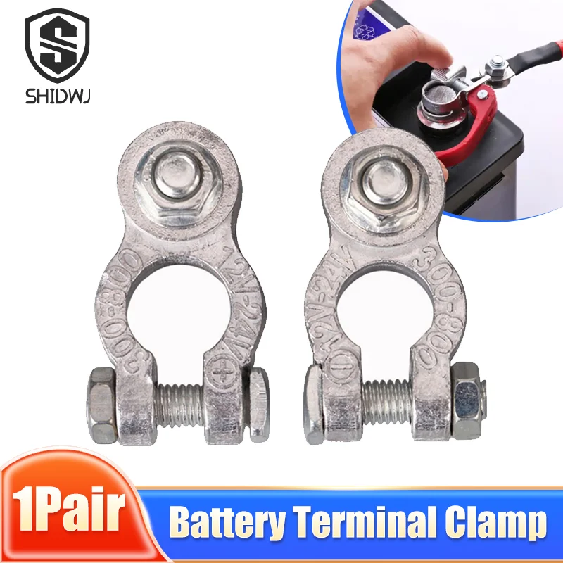 

Battery Terminal Clamp Aluminum Alloy Positive & Negative Pole Car Screw Connector Auto Batteries Terminal Clip Car Accessories