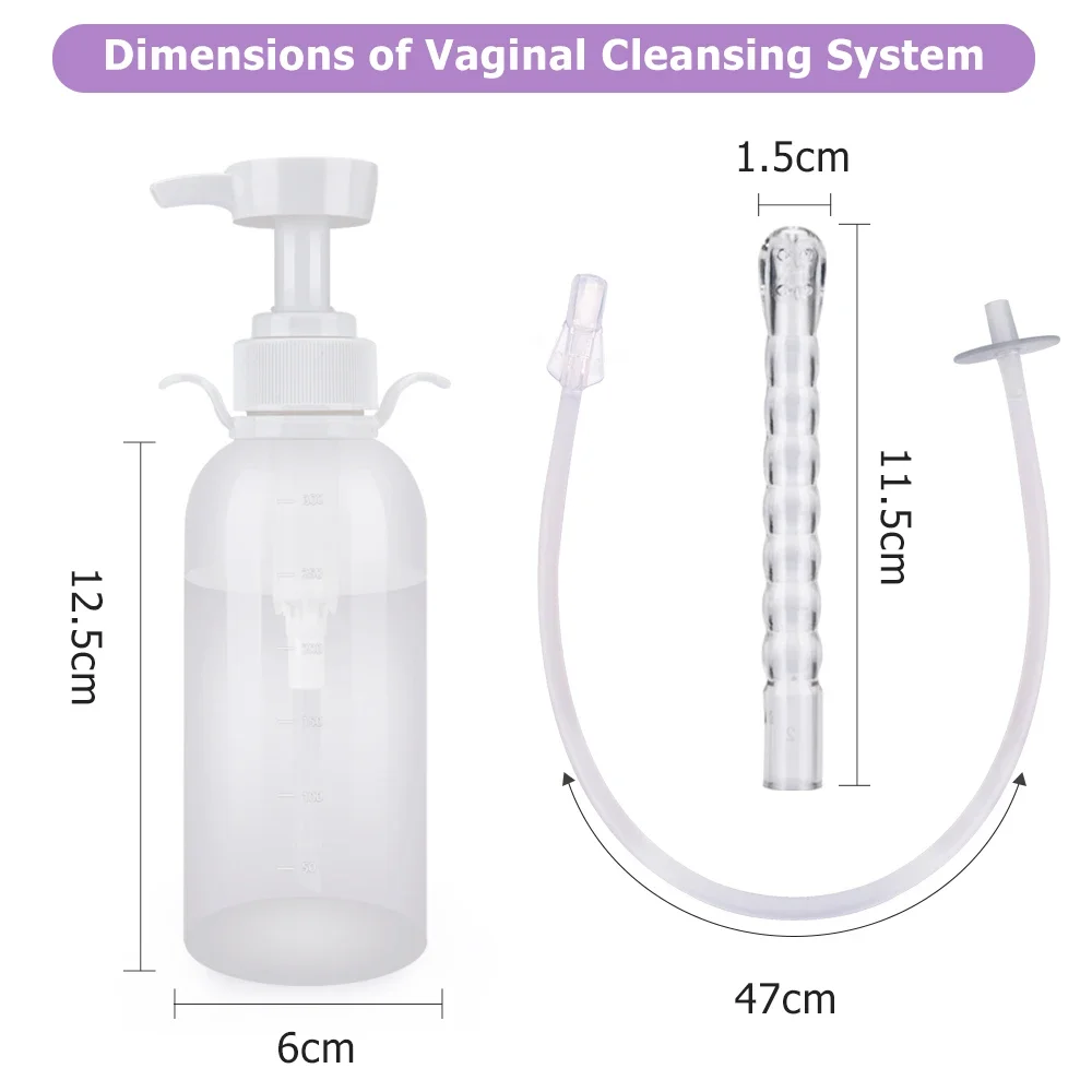 300/600ML Vaginal Cleanser Anal Cleansing Syringe Female Vaginal Washing Enema Reusable Health Care Flushing Kit