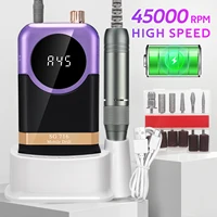 Taladro para uñas profesional de 45000 RPM: motor de alta velocidad, batería de larga duración de 1800 mAh, diseño portátil con clip para cinturón para precisión