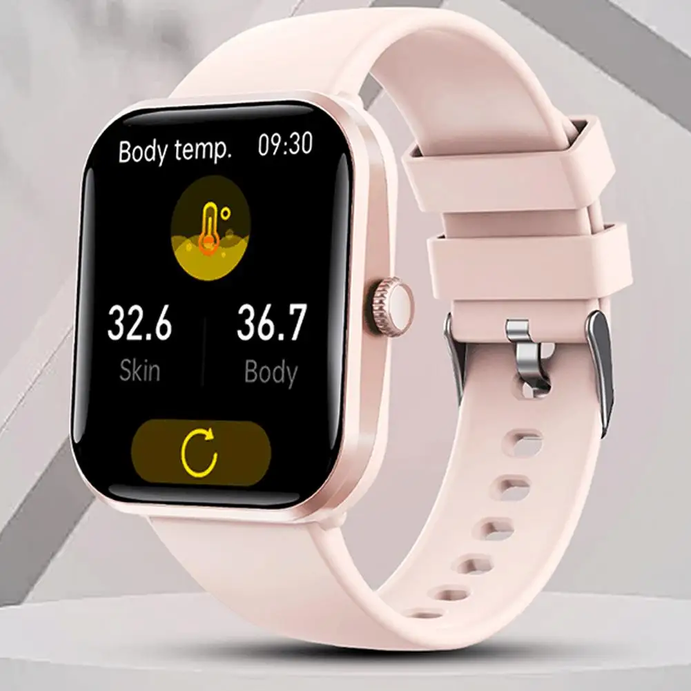 ساعات ذكية للنساء/الرجال، ساعة ذكية لهواتف أندرويد ومتوافقة، ساعات اللياقة البدنية مقاس 1.9 بوصة، مراقب معدل ضربات القلب/النوم T0E2