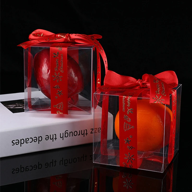 50pcs PVC Transparent Gift Box Collapsible Candy Biscuit Square Clear Plastic Boxes Packing Resealable Wedding Party Gift Box