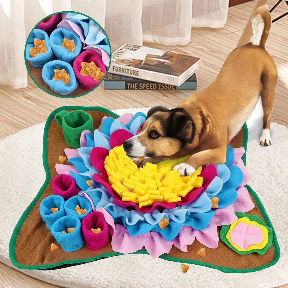 Pet Snuffle Feeding Mat Dog Chew Toys Pet Squeaking Stuffed Toys Puzzle Feeder Pad for Dogs Cats Play Funny Training Plush Toys