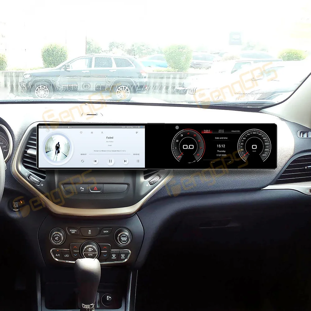 

24,6-дюймовый автомобильный радиоприемник для Jeep Cherokee 2016-2021 с Android Auto, GPS-навигацией, мультимедиа, видео и стереосистемой