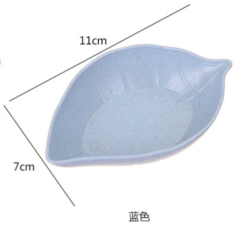 1pcs Home Creative Wheat Straw Leaves Seasoning Dish Kitchen Multi-use Small Dish Condiment Sauce Vinegar Tableware