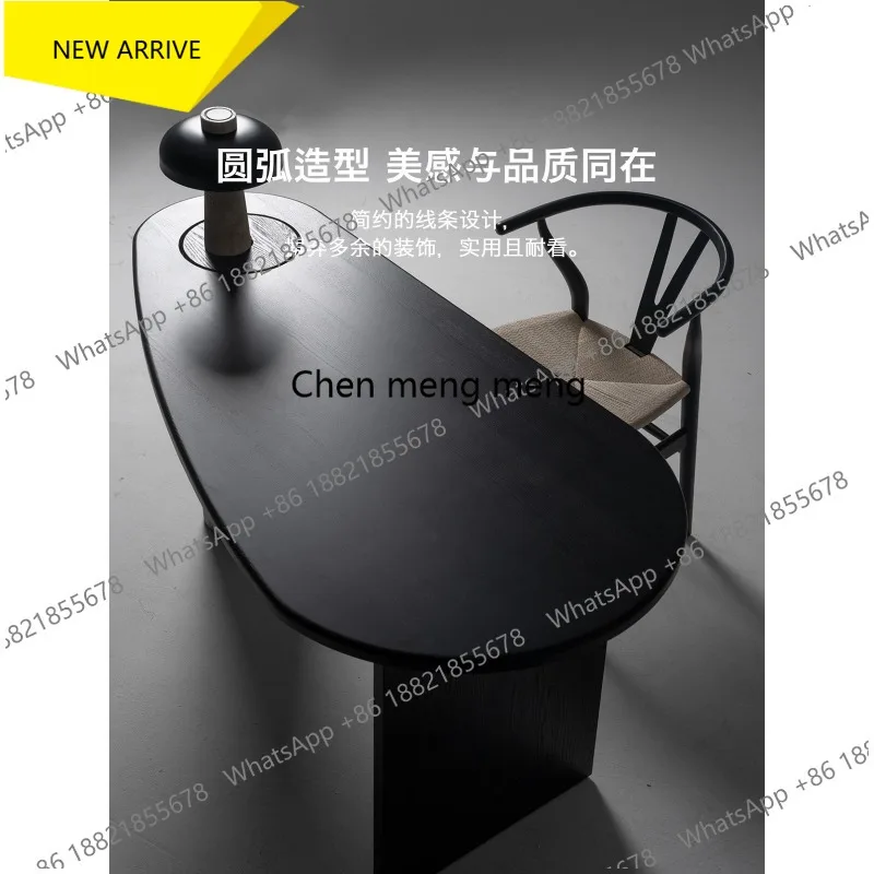 M178 Desk Superior Medieval Oak Living Room Workbench Oval Household Mango Table