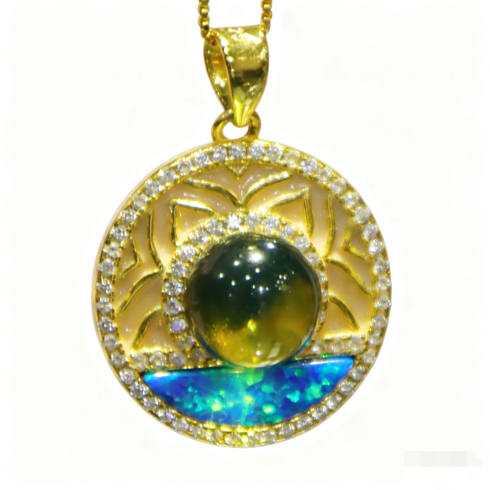 

Винтажный мексиканский синий янтарный кулон 8 мм, круглый стерлинговое серебро с симметричной эмалью, дизайн, ювелирные изделия, подарок для женщин