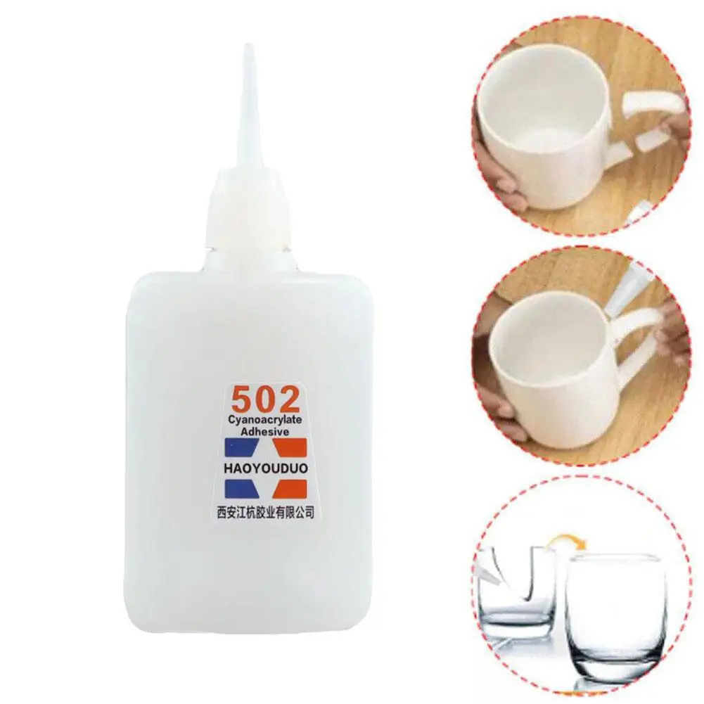 1pc 502 Super Glue Instant Quick Dry Cyanoacrylate Strong Adhesive Quick Bond Leather Rubber Metal Office Supplies Fast Glue