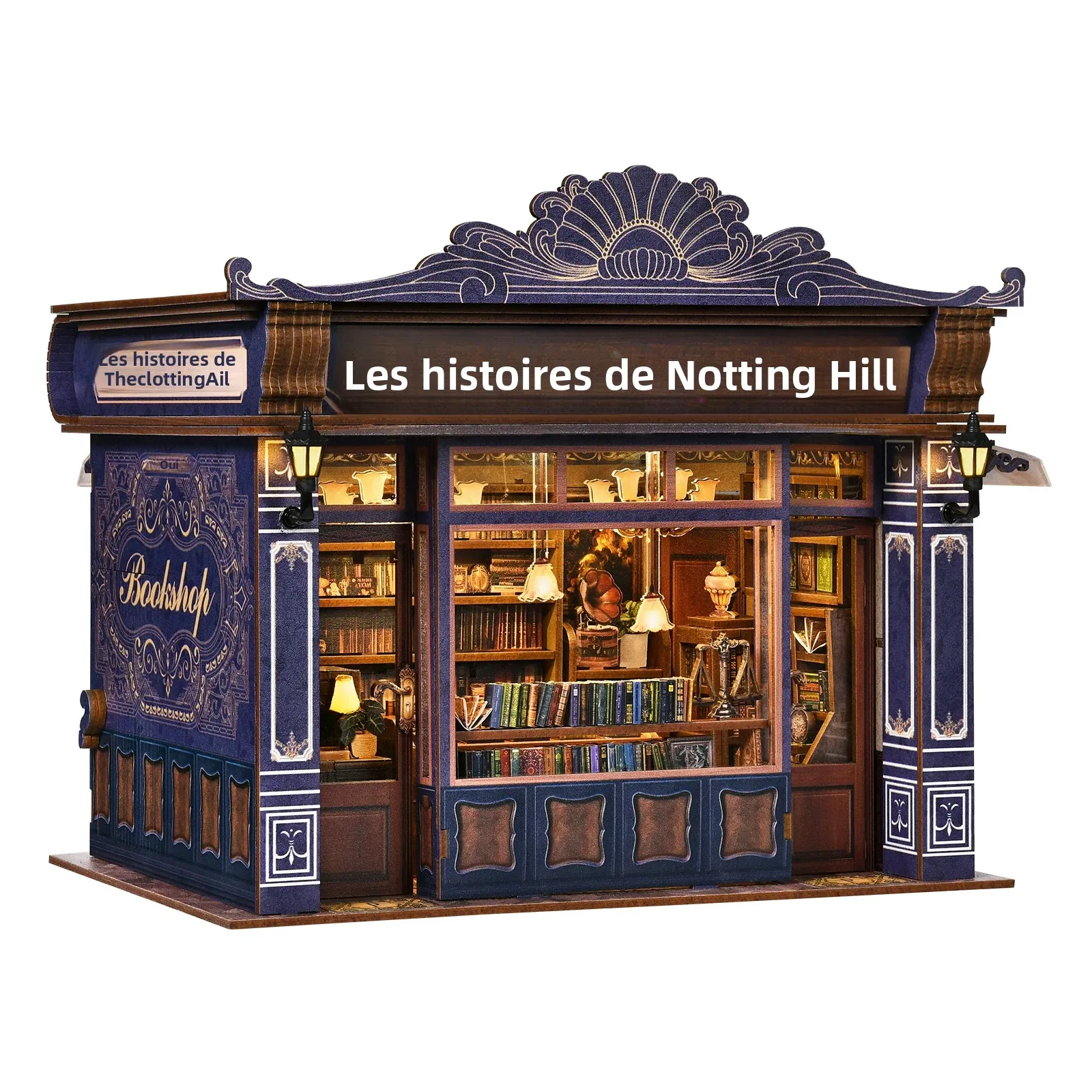 Notting Hill Book Nook 3D bricolage Puzzle en bois amour librairie étagère à la main maison de poupée modèle serre-livres bâtiment décoratif maison