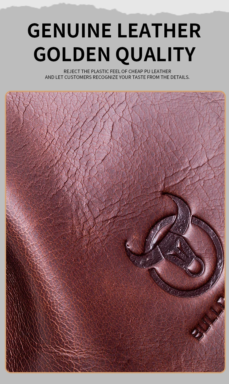 BULLCAPTAIN Bifold-Geldbörse aus echtem Leder mit großem Fassungsvermögen, Kreditkartenetui für Herren mit 15 Kartenfächern, RFID-Geldbörse – Detail 10