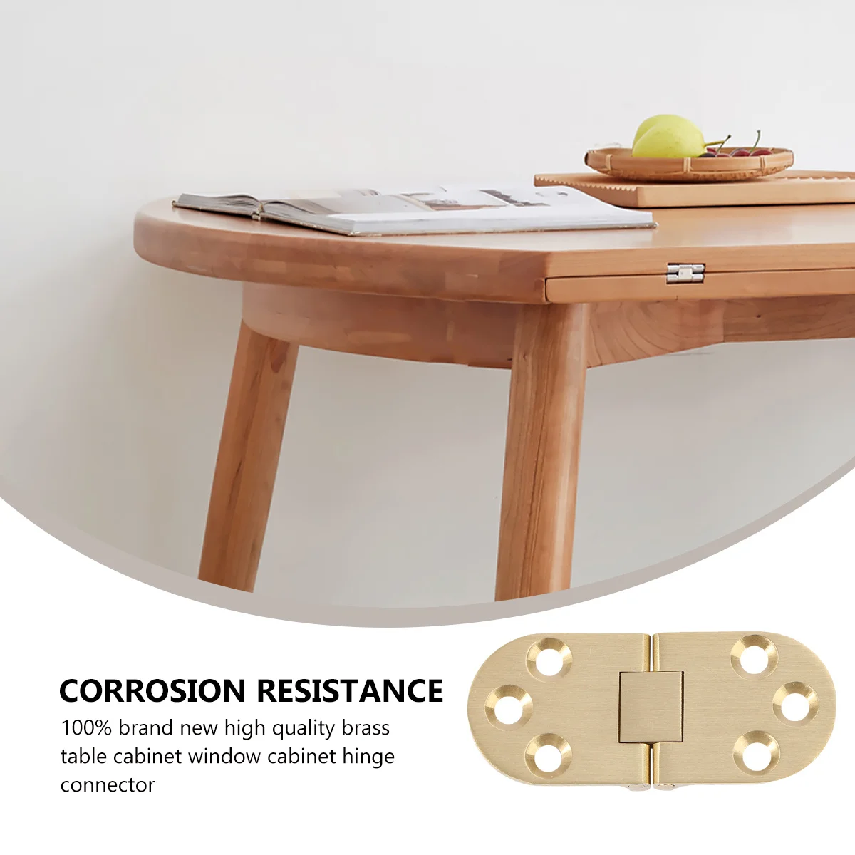 

1 Solid Brass Hinges Connectors Including 6 Screws Smooth Wear-Resistant Folding Table Cabinet Door Drawer Cupboard Hinges