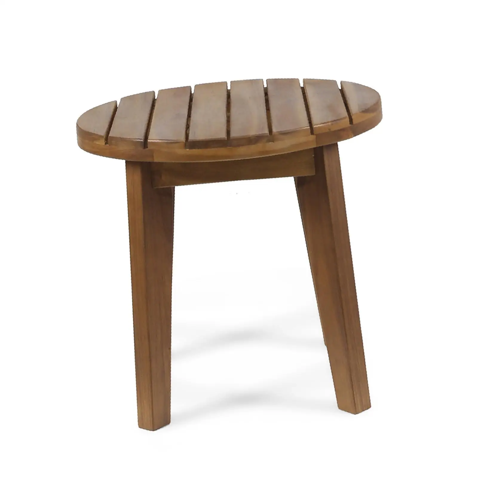 طاولة جانبية من خشب السنط مقاس 16 بوصة للاستخدام الخارجي، لمسة نهائية من خشب الساج #3