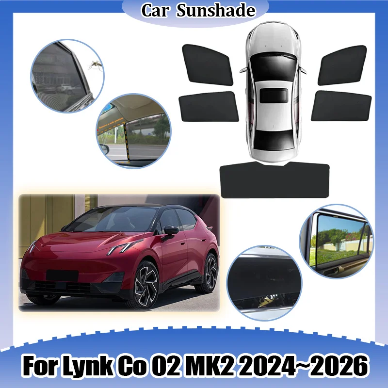 

Для Lynk Co 02 MK2 Z20 E335 2024 2025 2026: Сетчатая дышащая шторка на лобовое стекло от солнца и комаров, защита от посторонних глаз, автоаксессуар