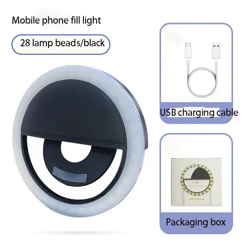 RK12 invullicht mobiele telefoon LED selfie schoonheid live invullicht USB opladen invullicht