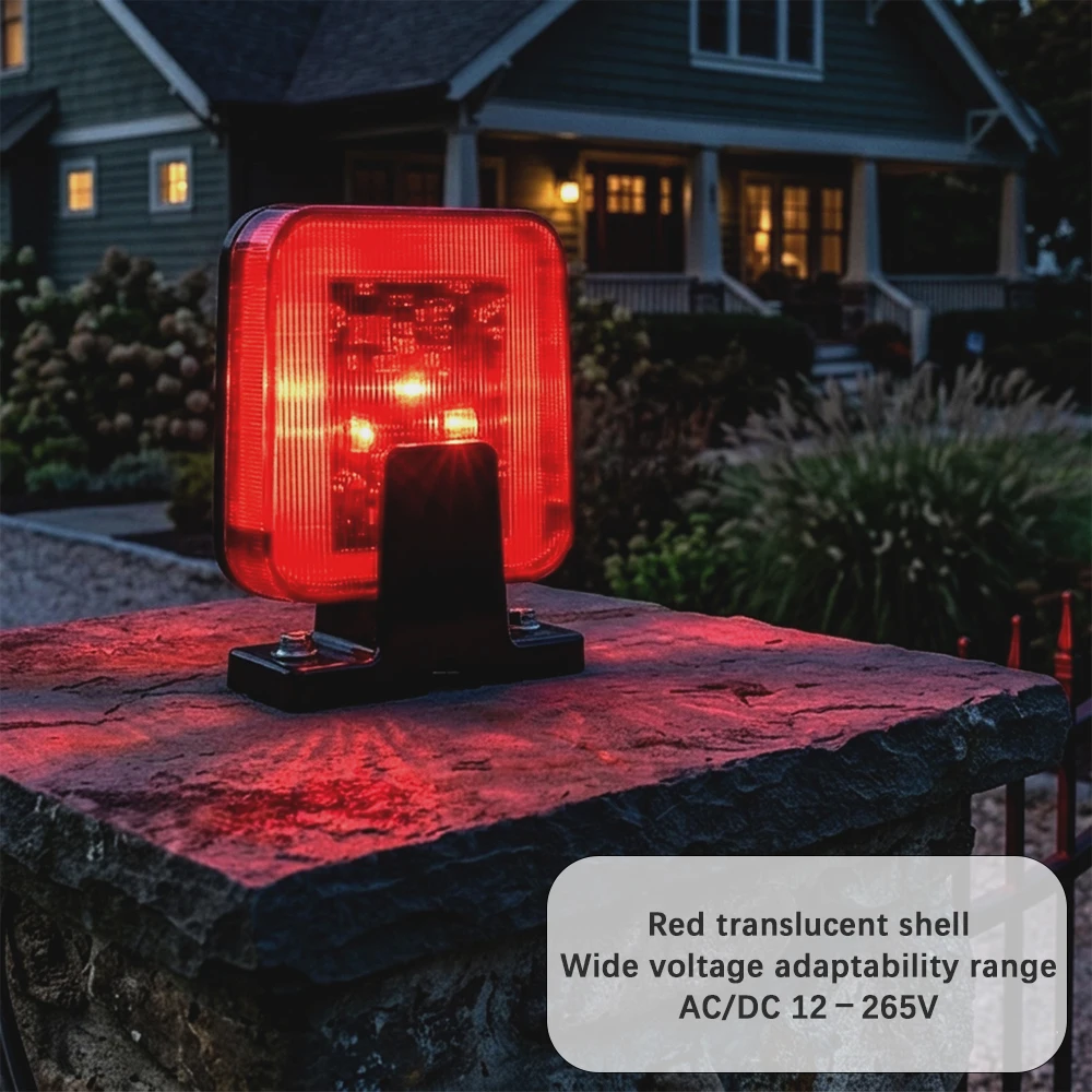 

Красный светодиодный проблесковый маячок-сигнализатор для распашных и откатных ворот/барьеров, стробоскоп, DC12V-265VAC