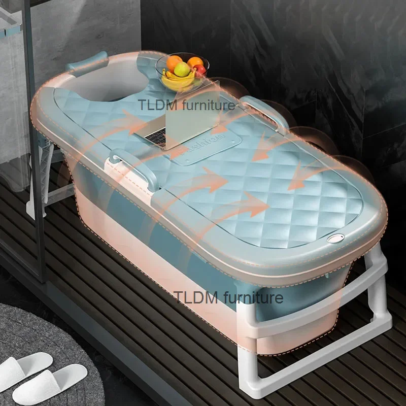 

Foldable Portable Bathtubs for Adults Family Home Heating Bath Barrel Bathroom Plastic Bath Tub Thickened Whole Body Bathtub GM