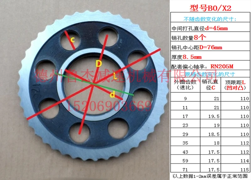 Accessories Cycloid Wheel Gear Disc Swing Disc Tooth Disc Needle Wheel Reducer Changzhou Tianjin B2X4