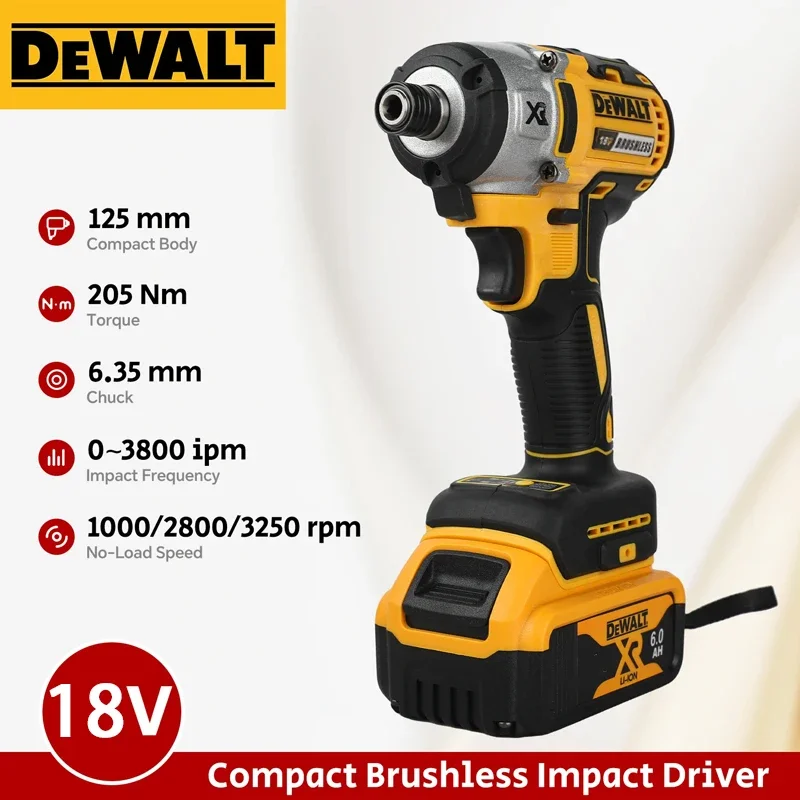 

Бесщеточный электрический гайковерт DEWALT DCF887, 205 Нм, аккумуляторный ударный гайковерт, многофункциональный портативный электроинструмент (без аккумулятора)