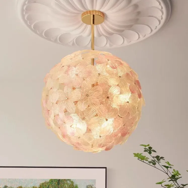 French cream wind crystal lamp modern minimalist atmosphere light luxury living room chandelier creative flower master bedroom