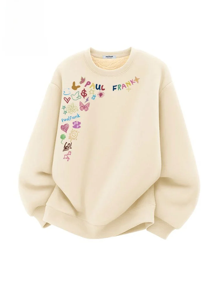 

Fce Lined Hoodie Couple Sle Thiened round Ne Sweatirt ex Winter Warm Cotton Polyester Blend Casual ...