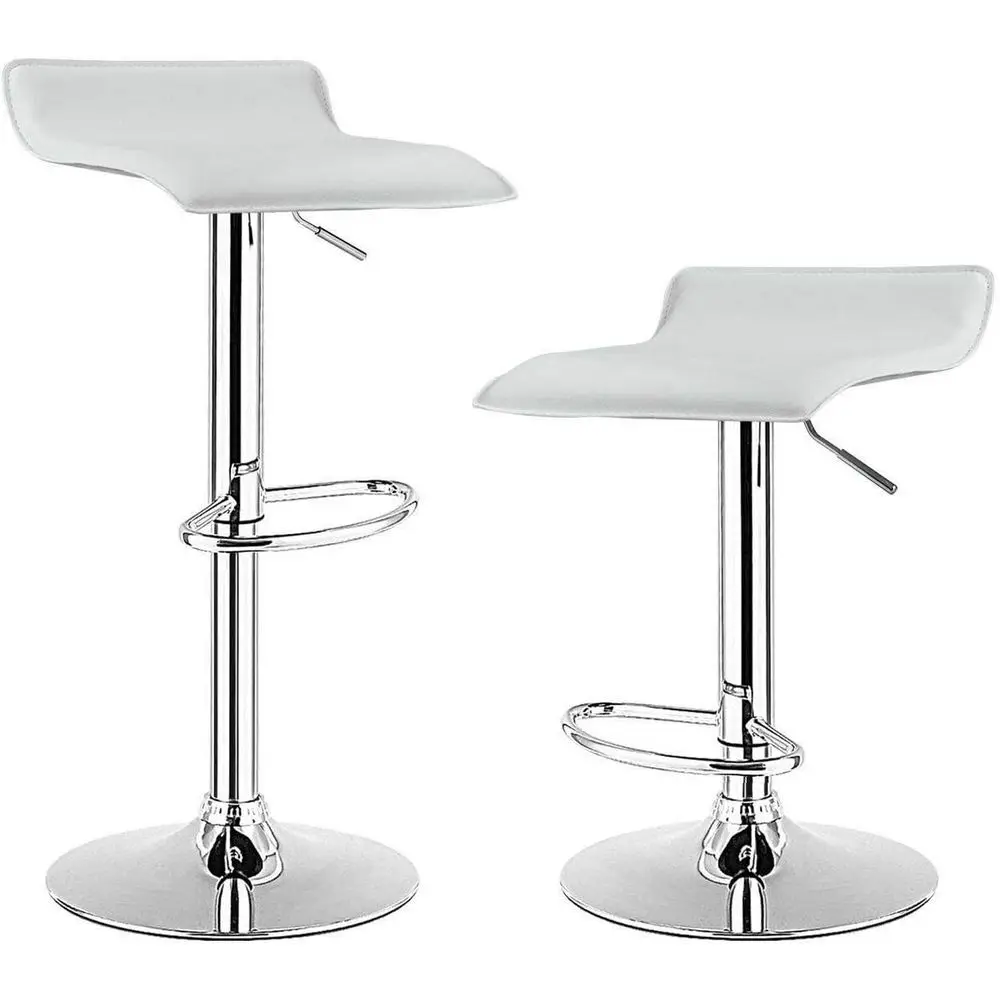 

Set of 2 Adjustable Swivel Bar Stools: Modern PU Leather Chairs with Chrome Base for Counter Height, Kitchen Island, Cafe, Pub