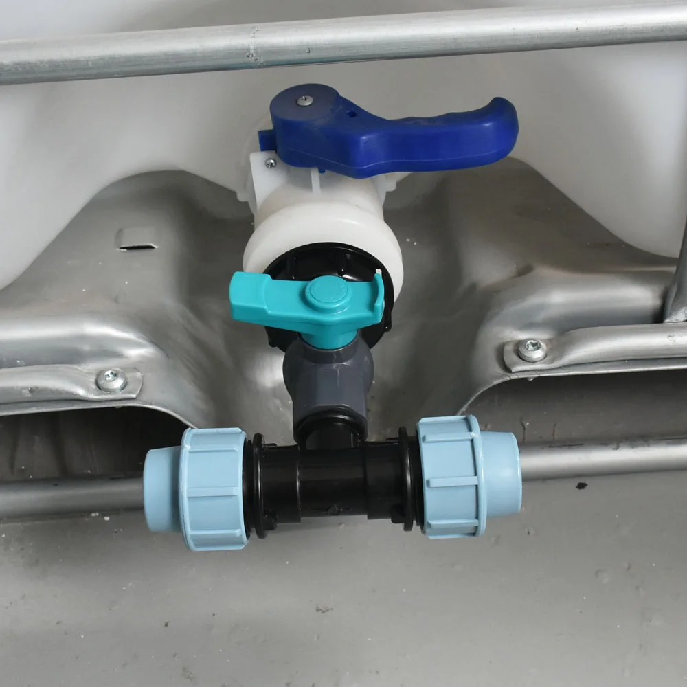 IBC Tank Tap Adapter S60 x 20mm 25mm 32mm Tee Water Splitter DN15 DN20 DN25 Plastic PE Tube T-Shape Connector