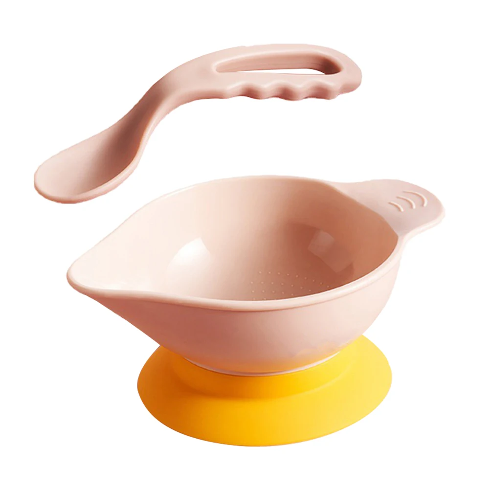 

Suction Cup Bowl Spoon Set Baby Bowls Silicone Tableware Ergonomic Meal Spoons Textured Bump Design First Stage Feeding