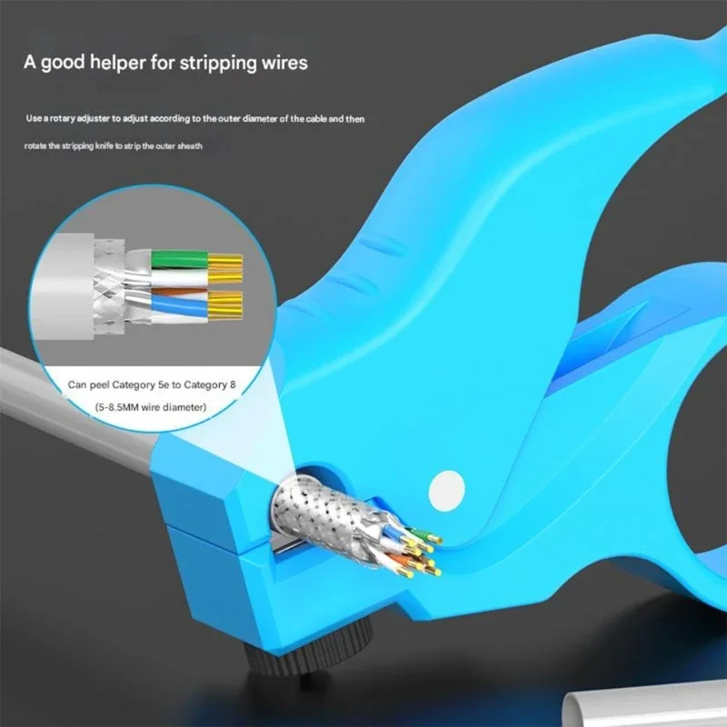 Cable Stripping Tool With Adjustable Depth Ergonomic Grip And Safety Lock Mechanism For Professional Use K1KF