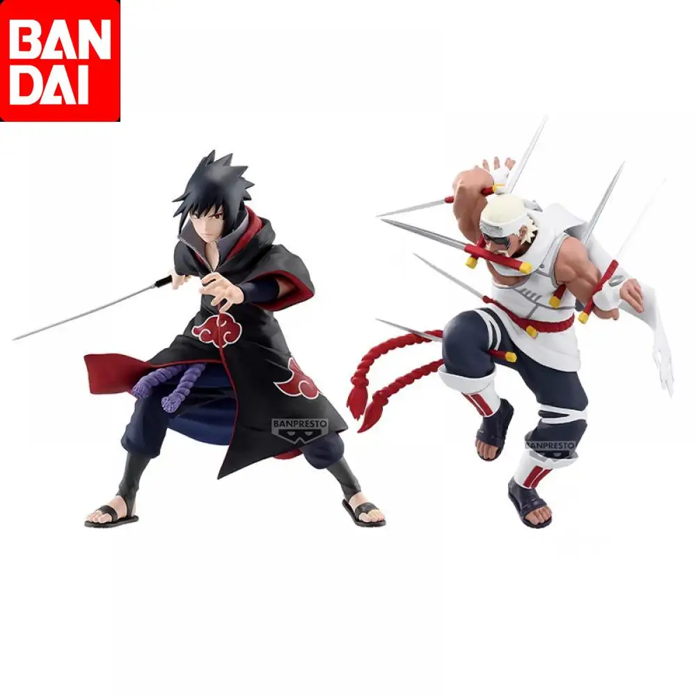 Bandai mainan Action Figure Anime, mainan Action Figure Anime NARUTO Shippuden vibrasi bintang Pembunuh Bee Uchiha Sasuke untuk anak laki-laki dan perempuan