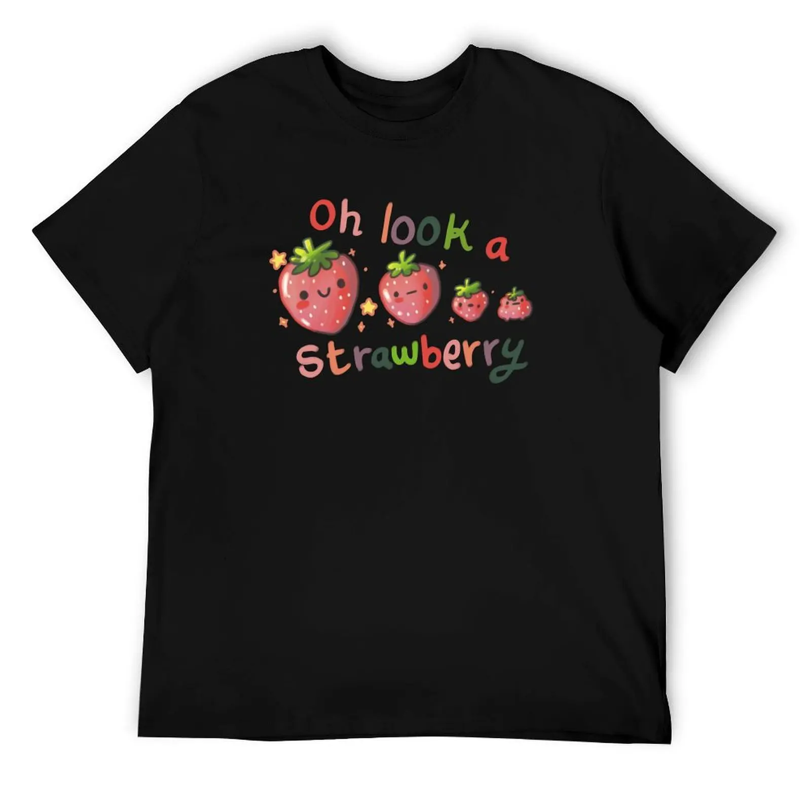 

Oh look a strawberry T-Shirt man tshirt t shirt custom print cotton t shirt pack T-Shirt