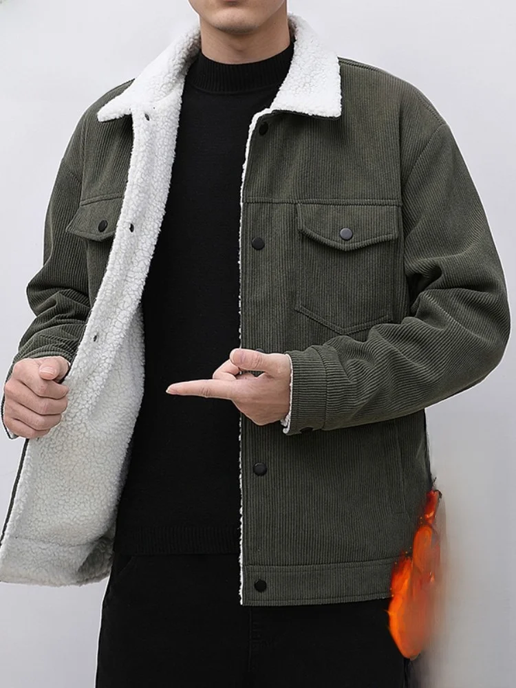 

Paul мужская осенне-зимняя повседневная куртка с воротником на подкладке Thiened Fce, теплая вельветовая спортивная верхняя одежда для поездок на работу