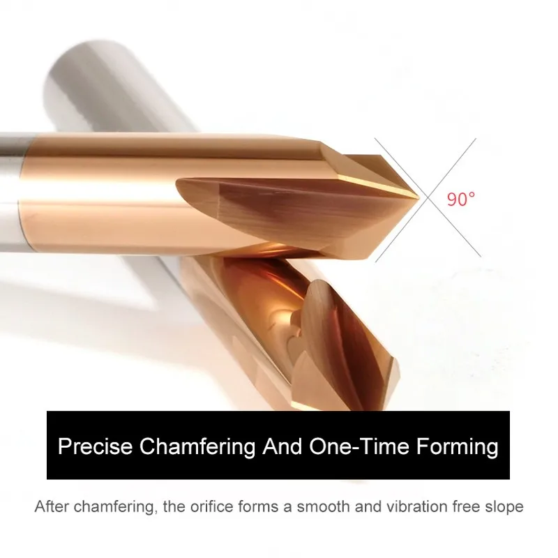 HUIWANG HRC65 3-Flute Tungsten Steel Carbide 60/90/120 Degrees Chamfer Milling Cutter CNC Router Bit Engraving Endmill Tools