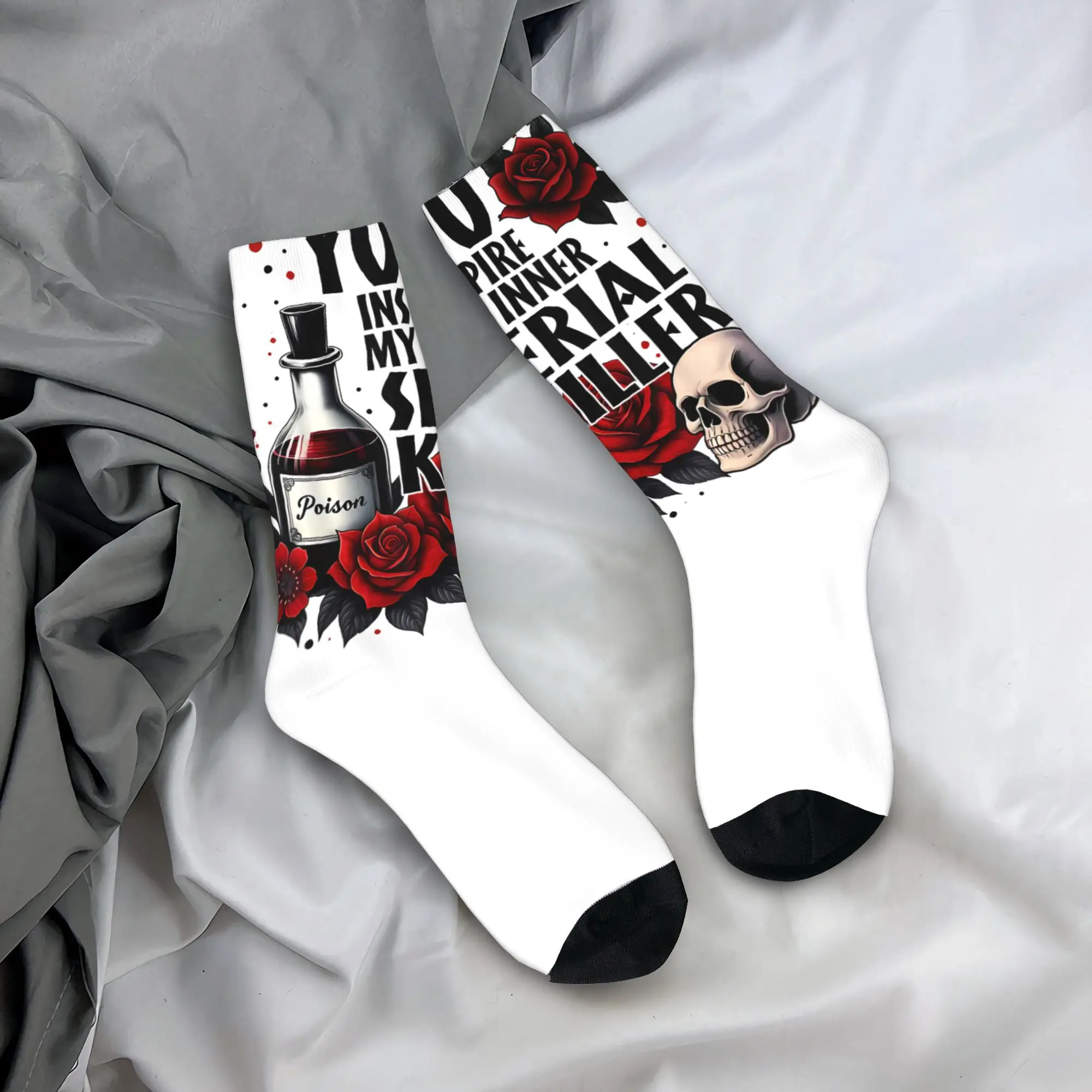 

Жуткий сезон - ты вдохновляешь My Inner Serial Killer Чулки с принтом Готические носки Осенние нескользящие носки Взрослые мужчины ocks