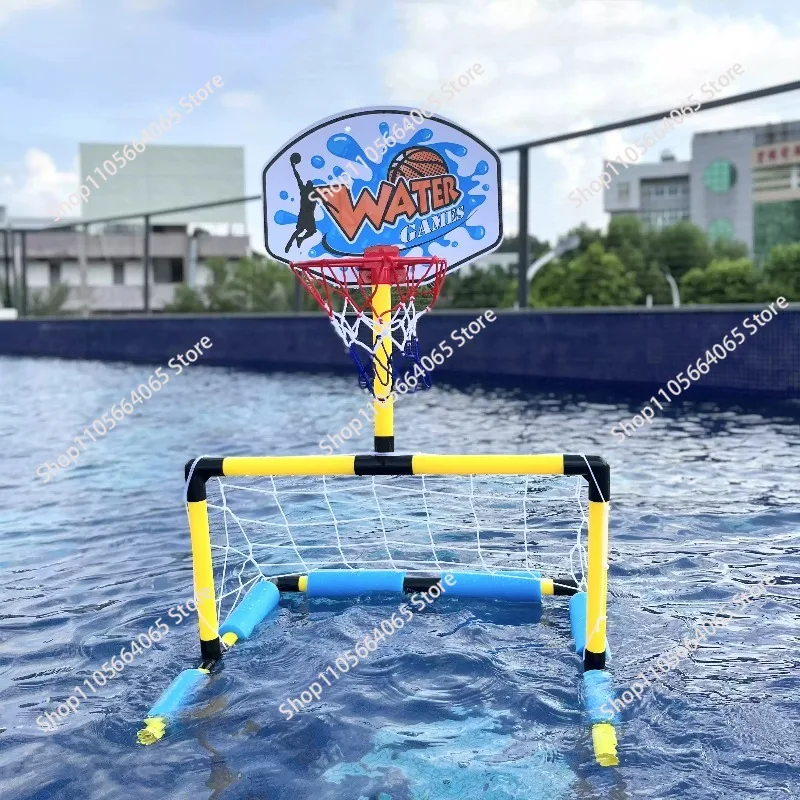 Children's Basketball Frame Football Gate 2-in-1 Swimming Pool Polo Boys Shooting Toys Water Park