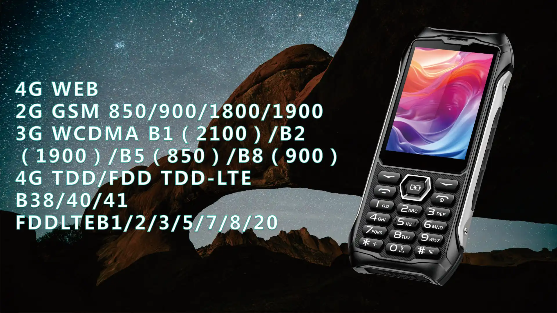 EAOR 336-4G Slim Rugged Phone IP68 Real Three-Proof Feature Phone Big Battery Dual SIM Keypad Phones with Glare Torch Telephone