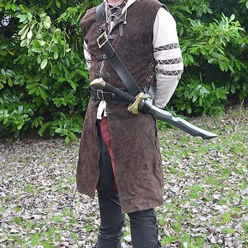 Średniowieczny pas na ramię uchwyt na miecz osłona osłona żaba Viking rycerz broń kostium LARP Prop skórzany pasek na sztylet kabura