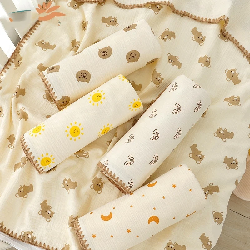 

Марлевое банное полотенце для новорожденных и мятое одеяло в стиле INS, мягкий дышащий чехол, универсальное для сна, автомобильное пеленальное одеяло для младенцев